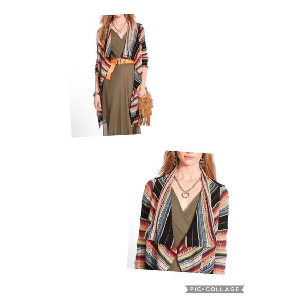 Vintage Polo Ralph Lauren Serape Southwestern Boho Open Knit Cardigan Small NWOT - Picture 2 of 8
